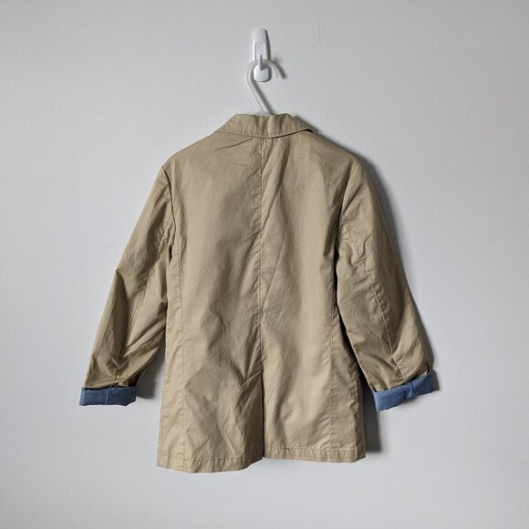 H&M - Khaki Blazer w/ Blue & White Striped Lining - Size 7 - 8 - Picture 5 of 6